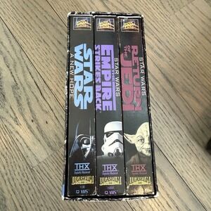 1995 Star Wars Trilogy‎ Box Set VHS Digitally Mastered THX Jedi Empire TESTED